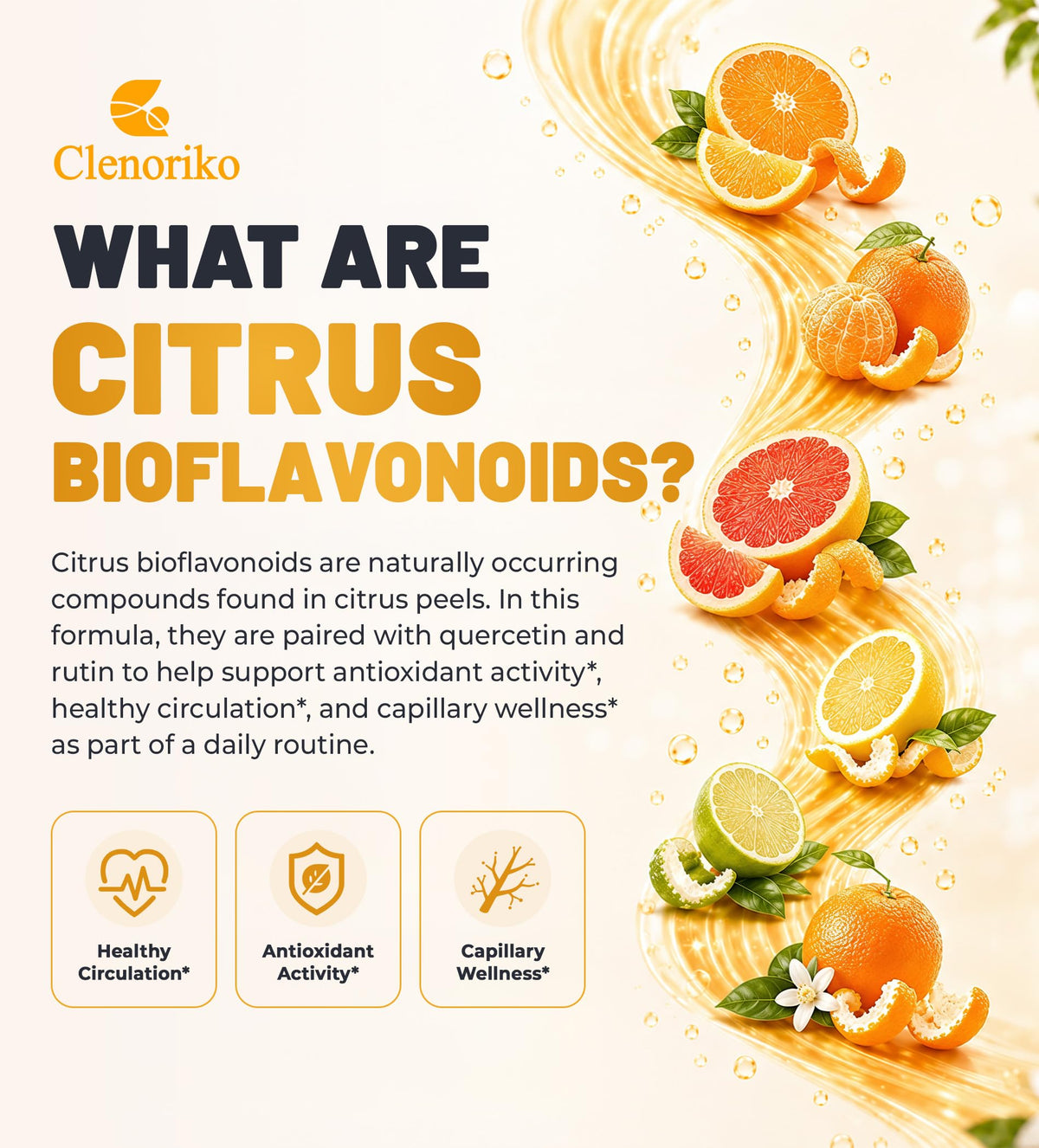 Composition des capsules Clenoriko Bioflavonoïdes d'agrumes
