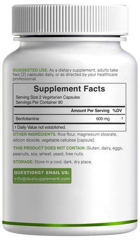 Composition des capsules de Benfotiamine 600mg