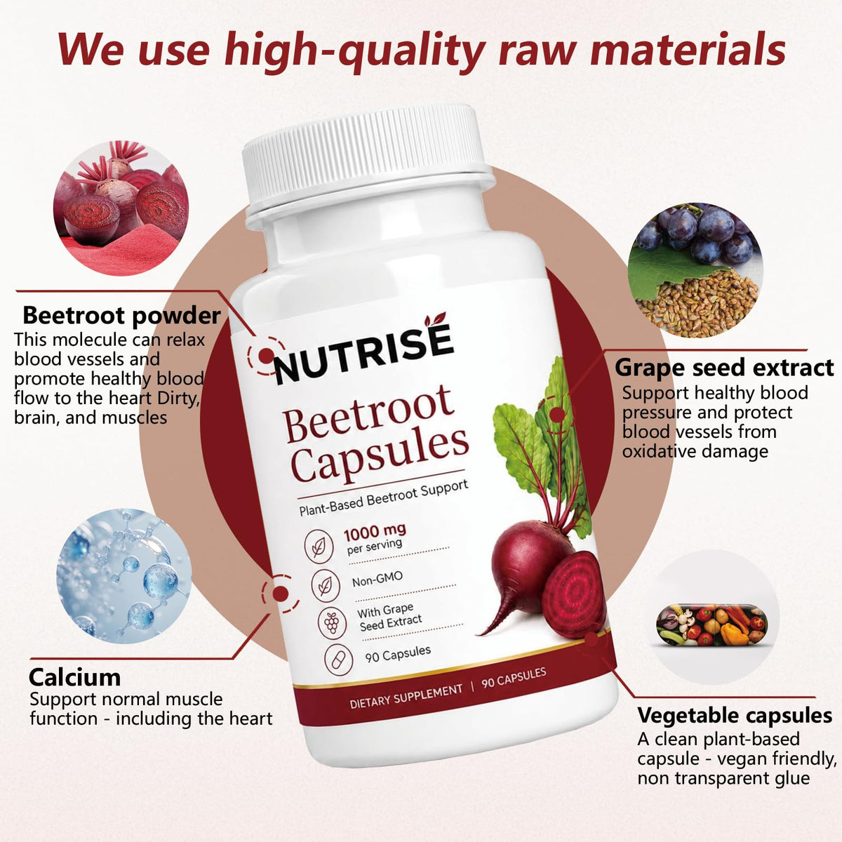 Composition des capsules de betterave SIZRCSM sur fond blanc