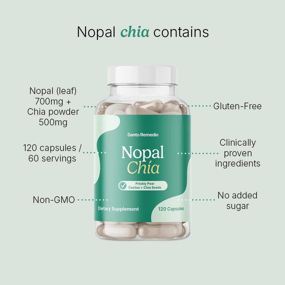 Composition des capsules de cactus Nopal Santo Remedio