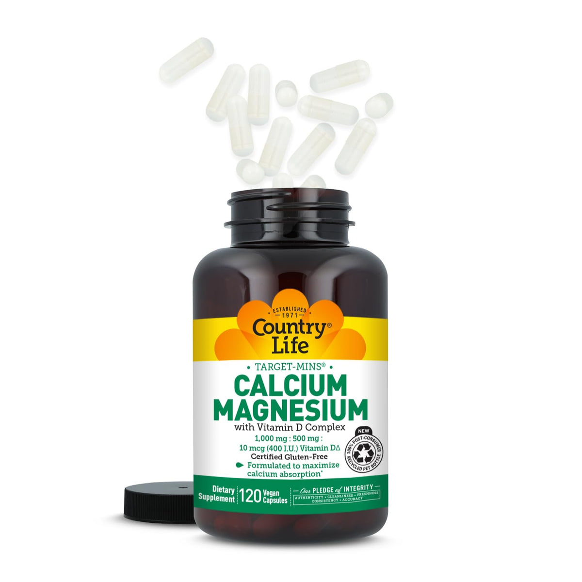Composition des capsules de Calcium Magnésium Vitamine D Country Life