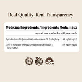 Composition des capsules de Cordyceps dans un bol en bois