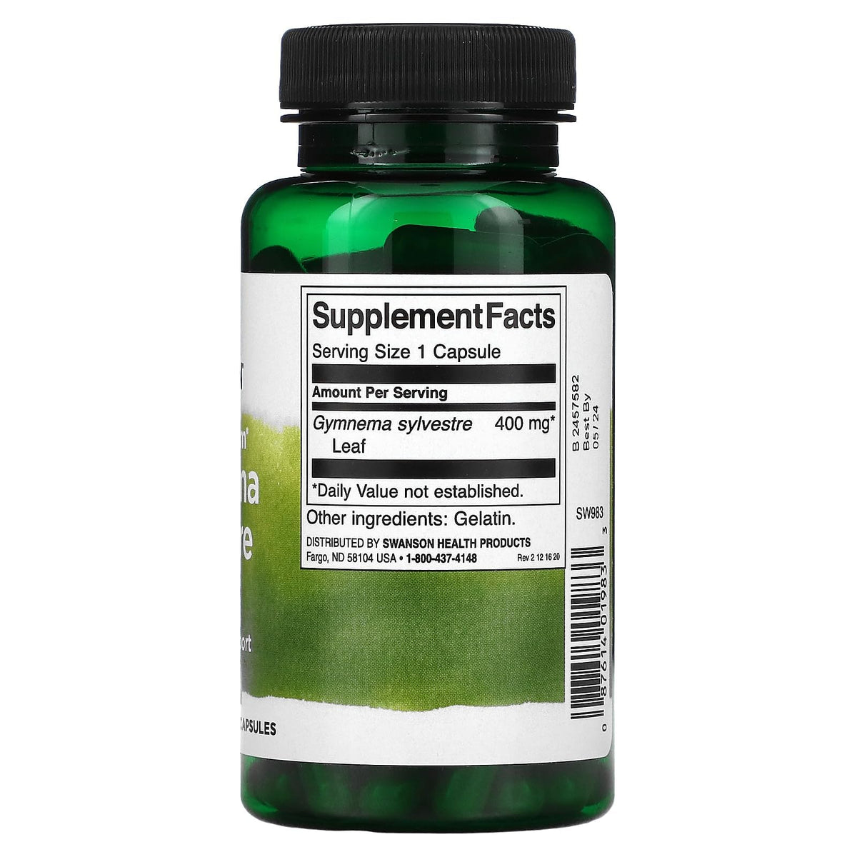 Composition des capsules de Gymnema Sylvestre Swanson