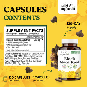 Composition des capsules de Maca Noire Wild & Organic