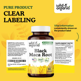 Composition des capsules de maca noire Wild & Organic