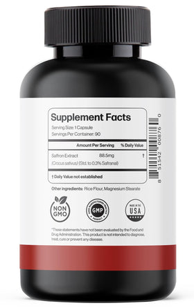 Composition des capsules de safran Ultra6 Nutrition