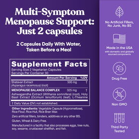 Composition des capsules Eu Natural Menopause sur fond blanc