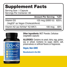 Composition des capsules Magceutics D3 K2 Vegan