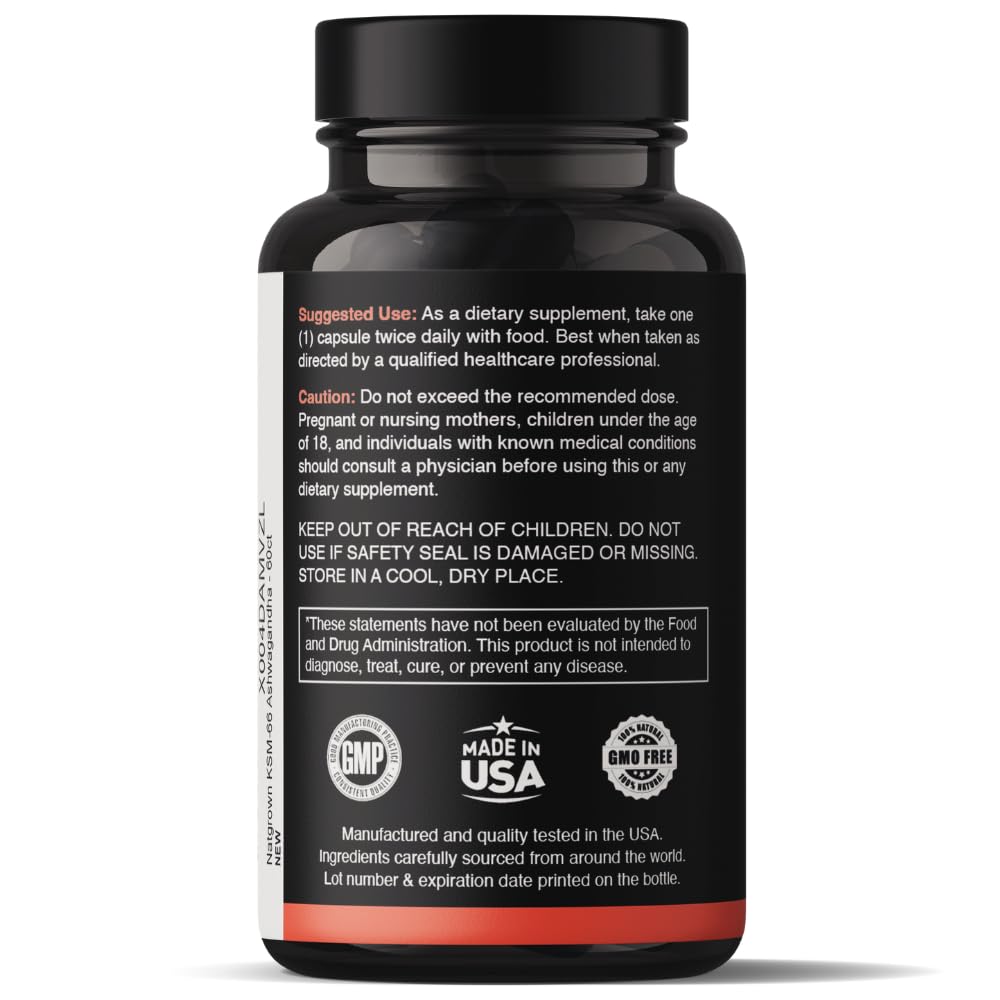 Composition des capsules Natgrown KSM-66 Ashwagandha