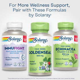 Composition des capsules SOLARAY Goldenseal affichée sur l'étiquette