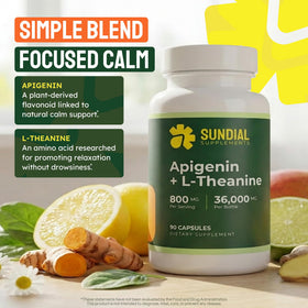 Composition des capsules SUNDIAL SUPPLEMENTS Apigenin et L-Theanine