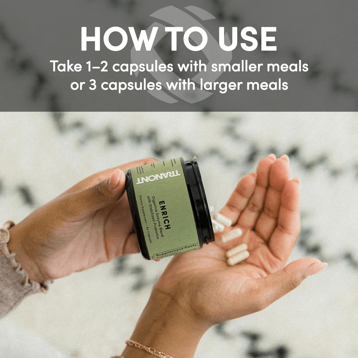 Composition des capsules Tranont sur l'étiquette