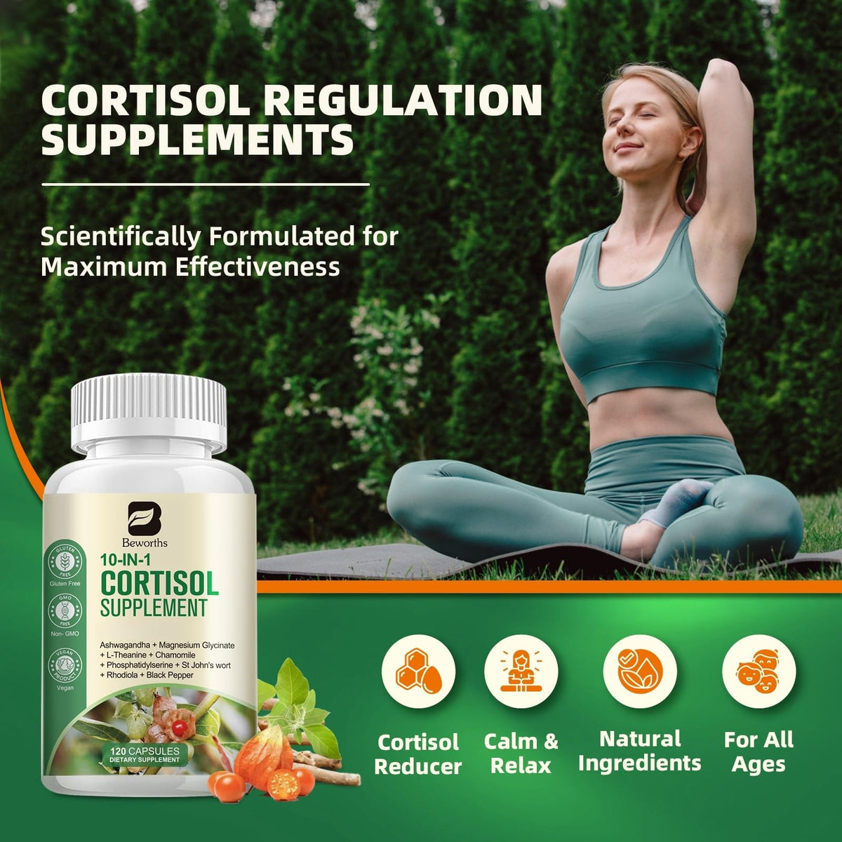 Composition des compléments B BEWORTHS Cortisol