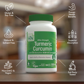 Composition des gélules de Curcuma 1 000 mg BCM-95, gros plan