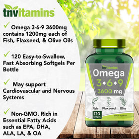 Composition des gélules tnvitamins Triple Omega 3-6-9 avec détails des acides gras