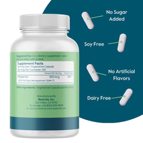 Composition des gélules végétales BESTVITE Vitamine K2
