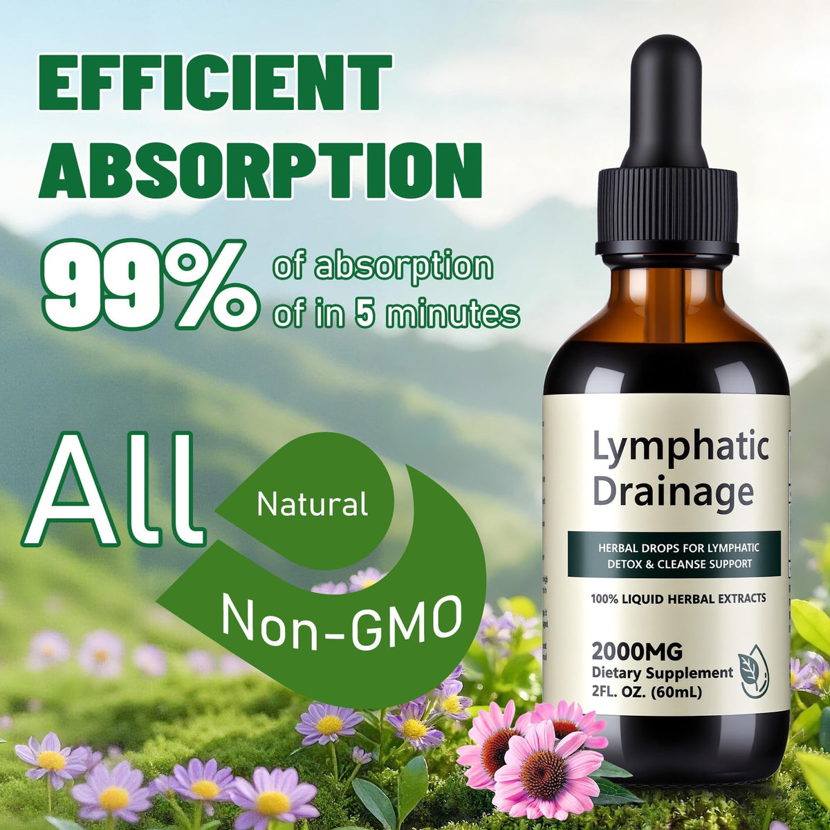 Composition des Gouttes de Drainage Lymphatique Wacipek avec des herbes