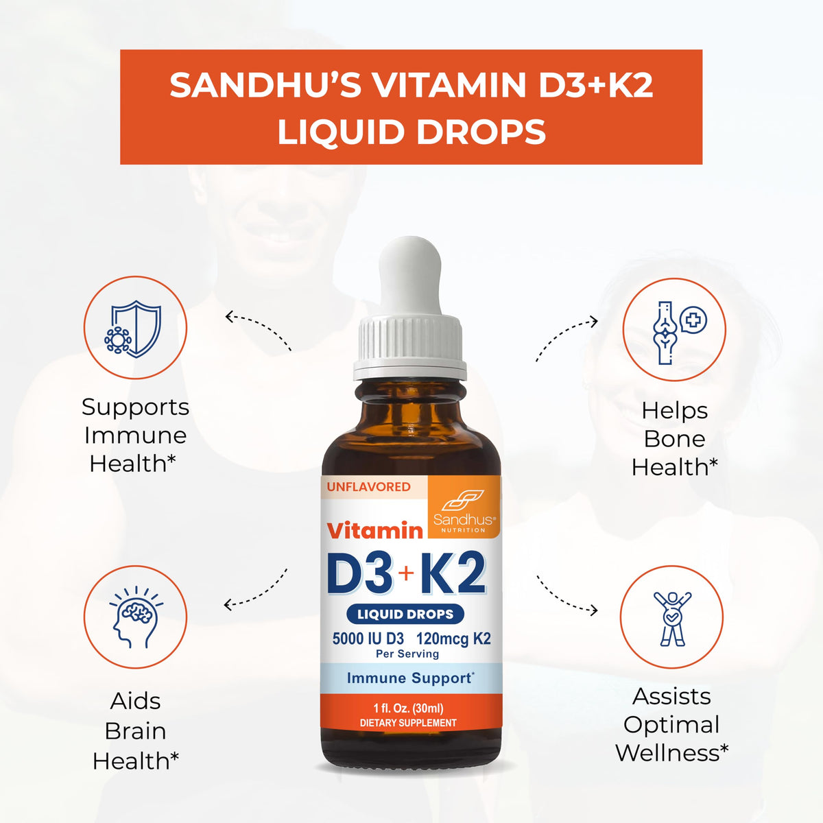 Composition des gouttes de vitamine D3 K2 Sandhu's
