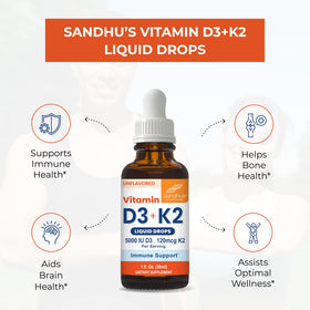 Composition des gouttes de vitamine D3 K2 Sandhu's