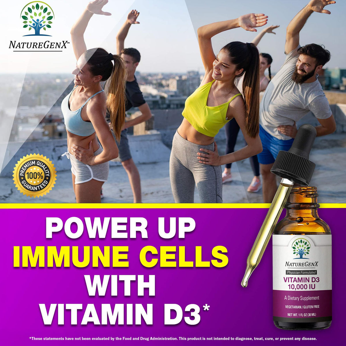 Composition des gouttes de Vitamine D3 NatureGenX