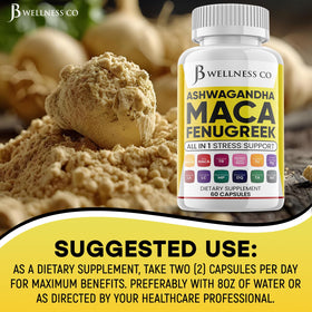 Composition des ingrédients de Ashwagandha Maca Fenugrec