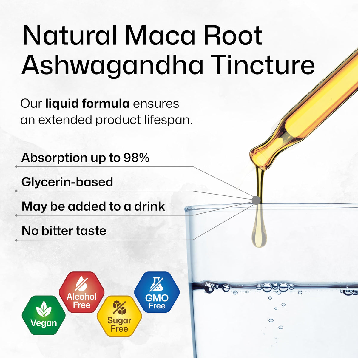 Composition des ingrédients de la teinture BIO KRAUTER Maca et Ashwagandha