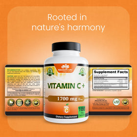 Composition des ingrédients de la Vitamine C 1 700 mg de NaturaLife Labs