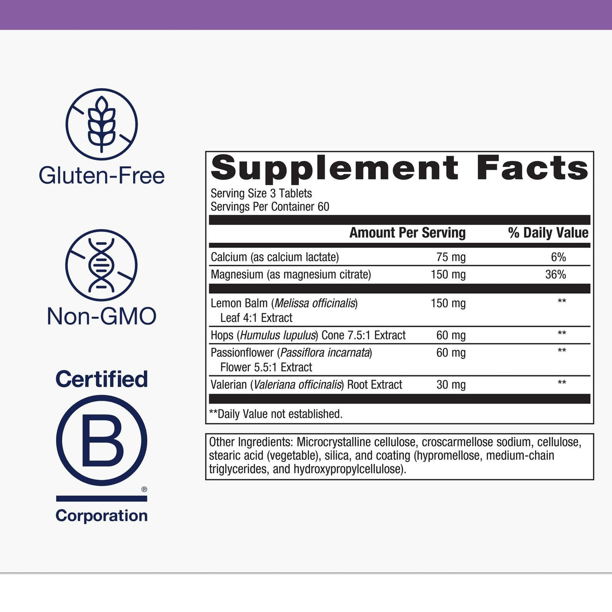 Composition des ingrédients de Metagenics MyoCalm Plus