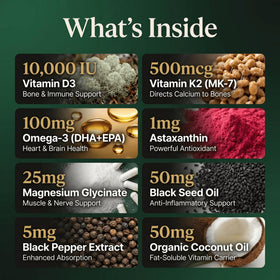 Composition des ingrédients de PURETREX Vitamine D3 K2