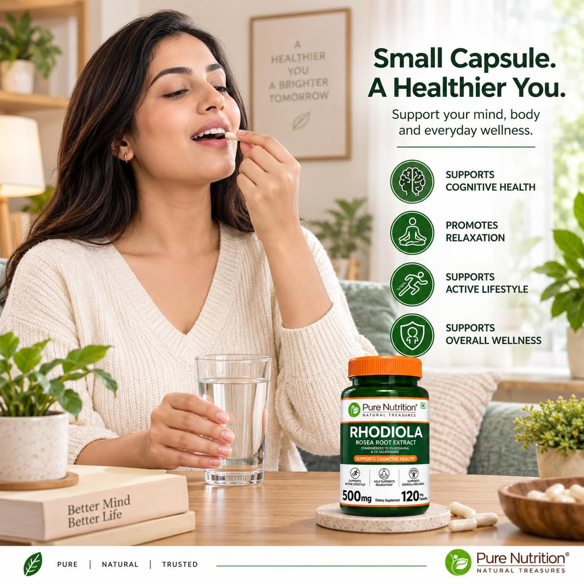 Composition des ingrédients de Rhodiola Rosea Extrait 500 mg