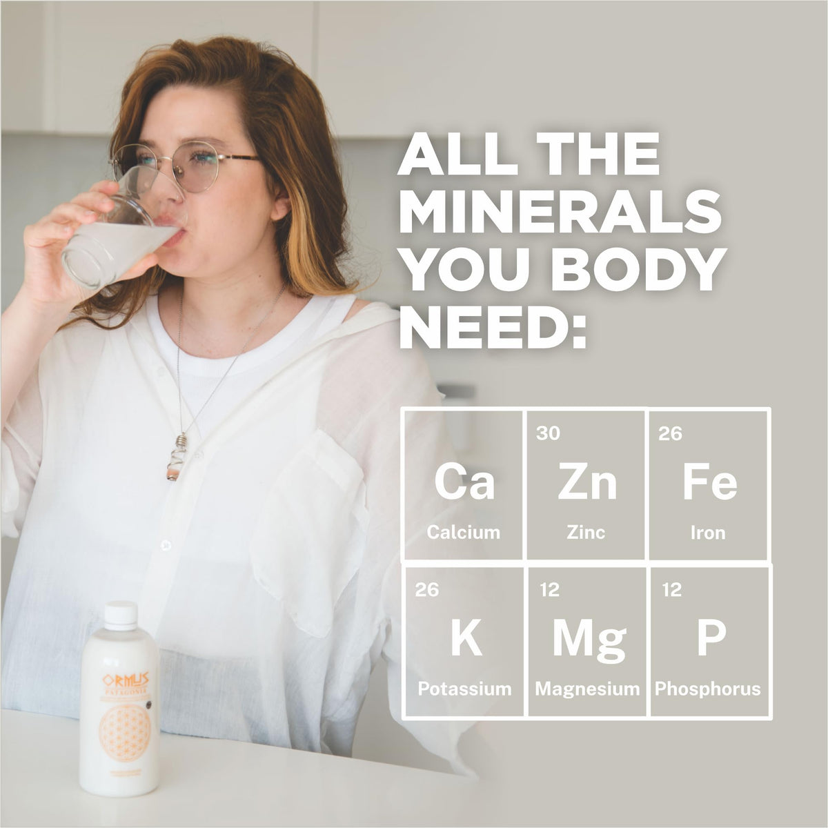 Composition des minéraux dans le complément ORMUS Gold