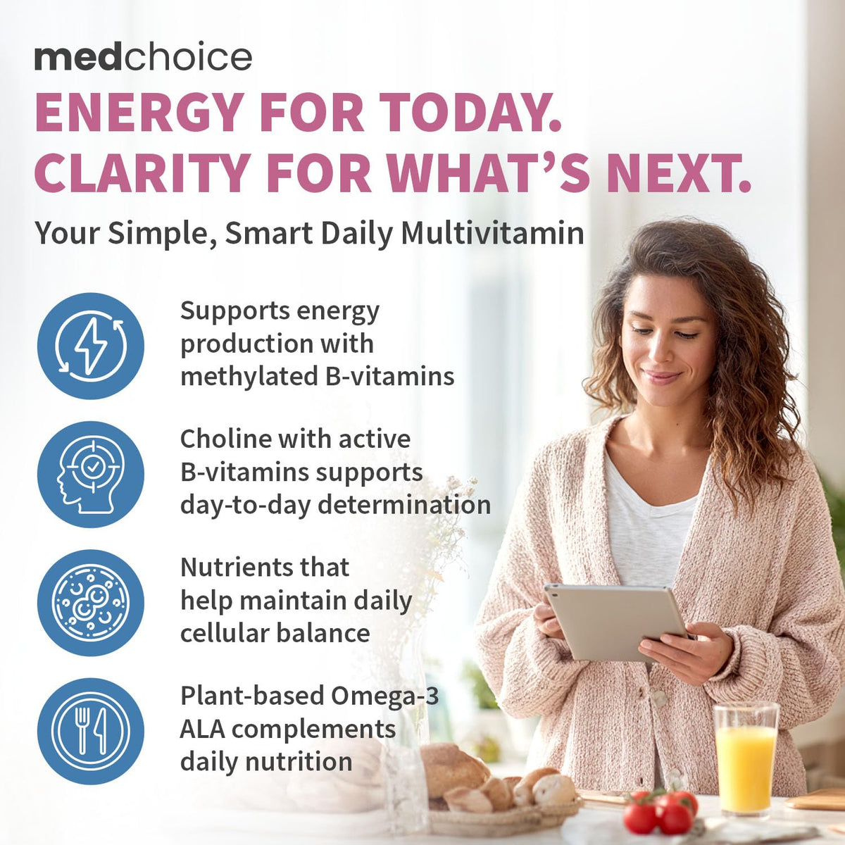 Composition des multivitamines MEDCHOICE sur l'étiquette
