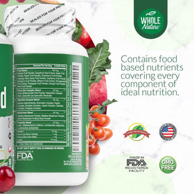 Composition des multivitamines Whole Nature sur l'emballage