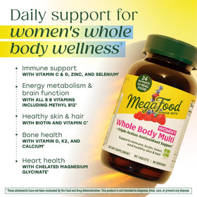 Composition des nutriments dans MegaFood Multivitamine Methylée Femme