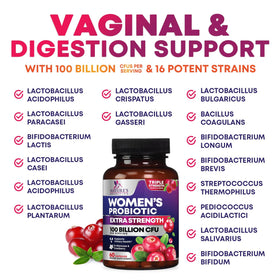 Composition des Probiotiques Femmes Nature's Nutrition sur l'étiquette