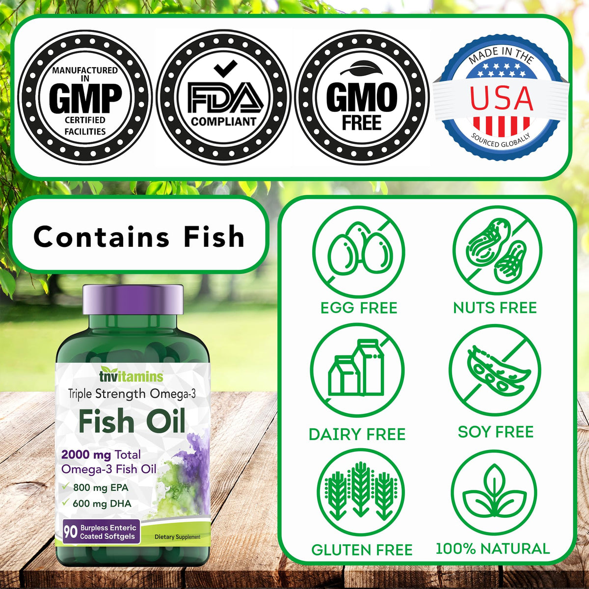 Composition détaillée des gélules TNVitamins Omega-3