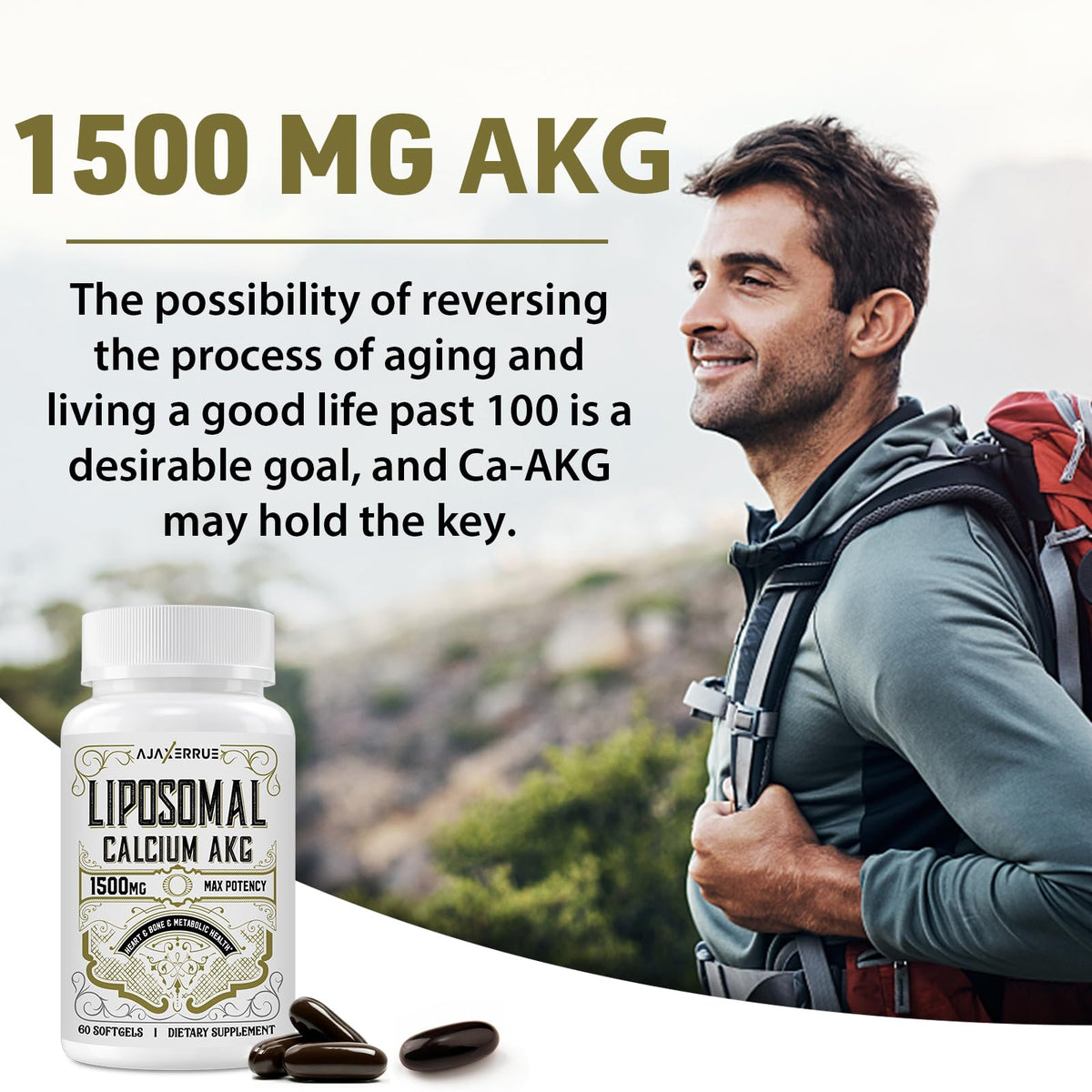 Composition du complément alimentaire AJAXERRUE Calcium AKG Liposomal