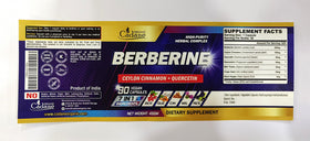 Composition du complément alimentaire Berbérine Organic Cadane sur l'étiquette