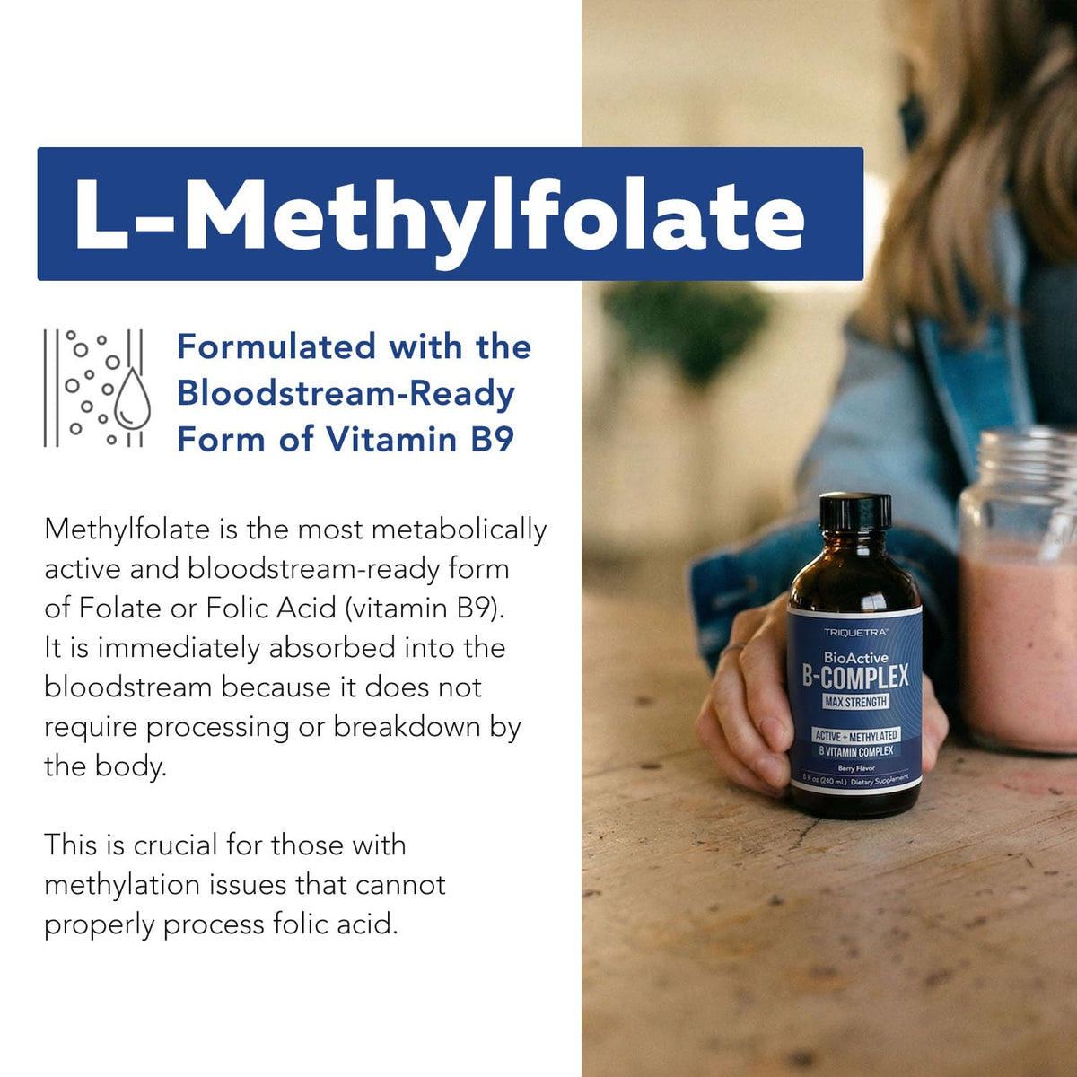 Composition du complexe de vitamines B methylé Triquetra Health