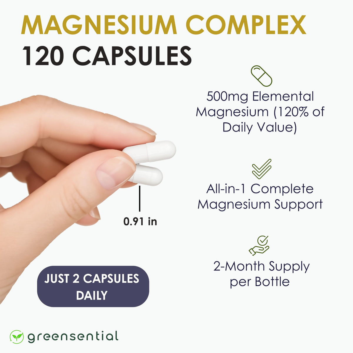 Composition du Complexe Magnésium 500mg de Greensential