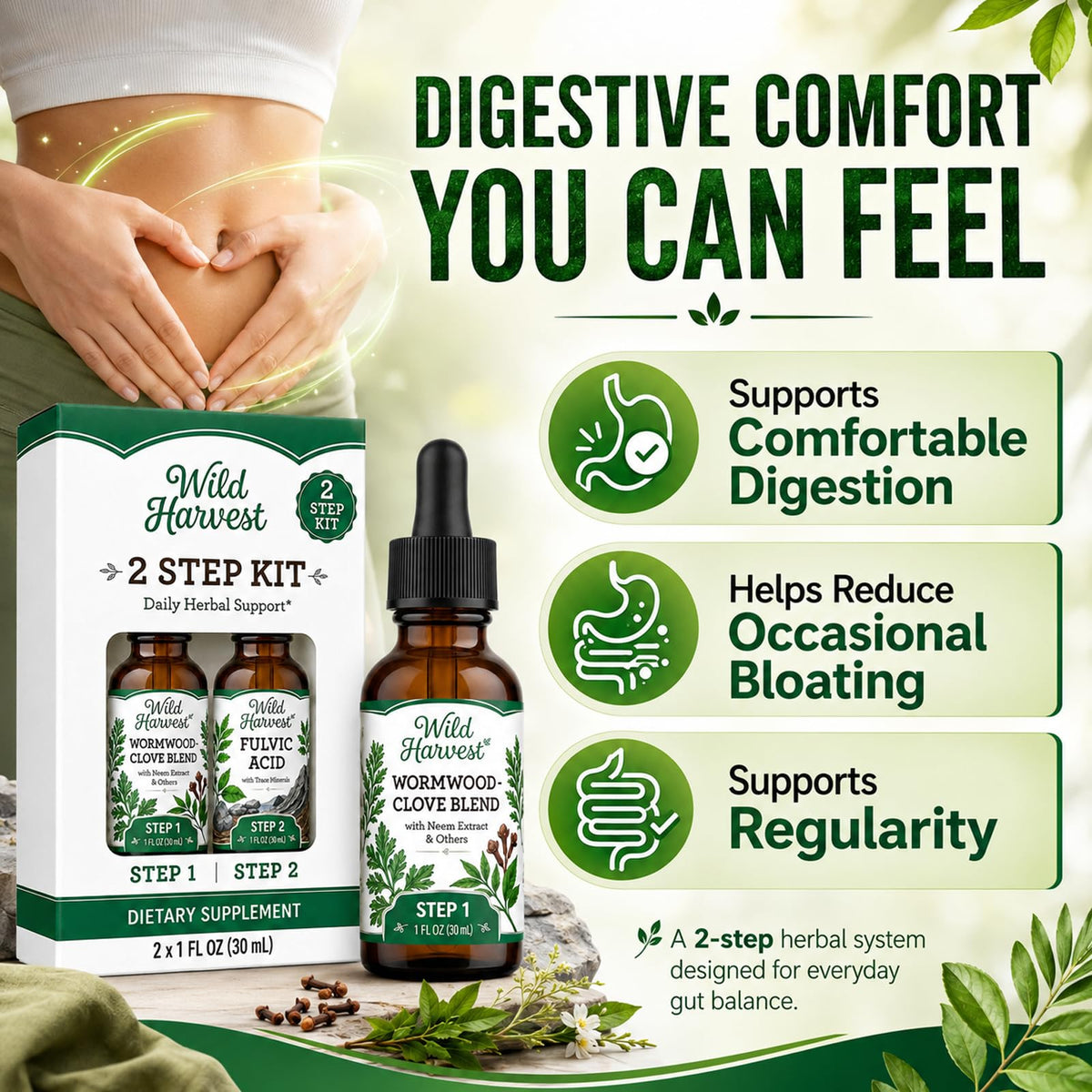 Composition du Nettoyage Intestinal SOLEFLEX sur une table