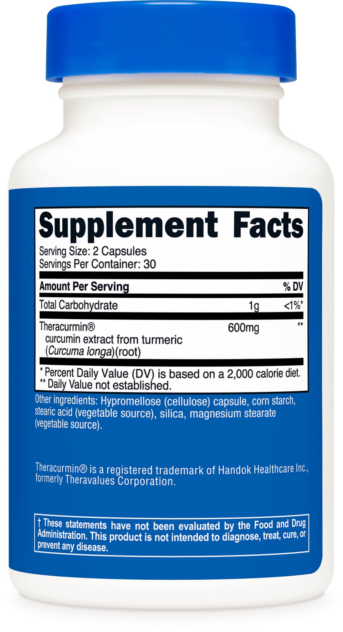 Composition et étiquette de Nutricost Theracurmin 600mg