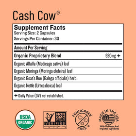 Composition naturelle de Legendairy Milk Cash Cow sur fond blanc