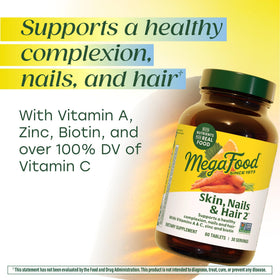 Composition naturelle de MegaFood Compléments pour Cheveux, Ongles et Peau
