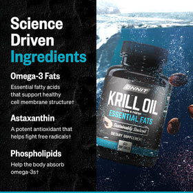 Composition nutritionnelle de l'huile de krill ONNIT sur le flacon