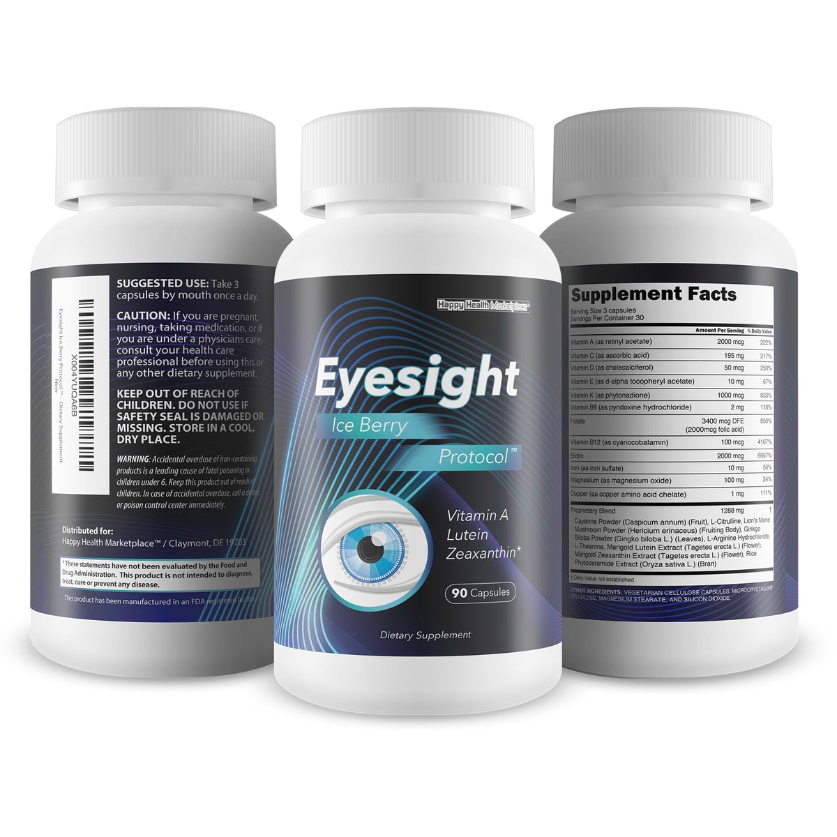 Composition nutritionnelle des capsules Eyesight Ice Berry Protocol