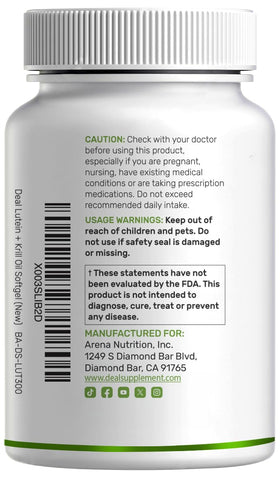 Composition nutritionnelle des gélules de Luthéine 40mg
