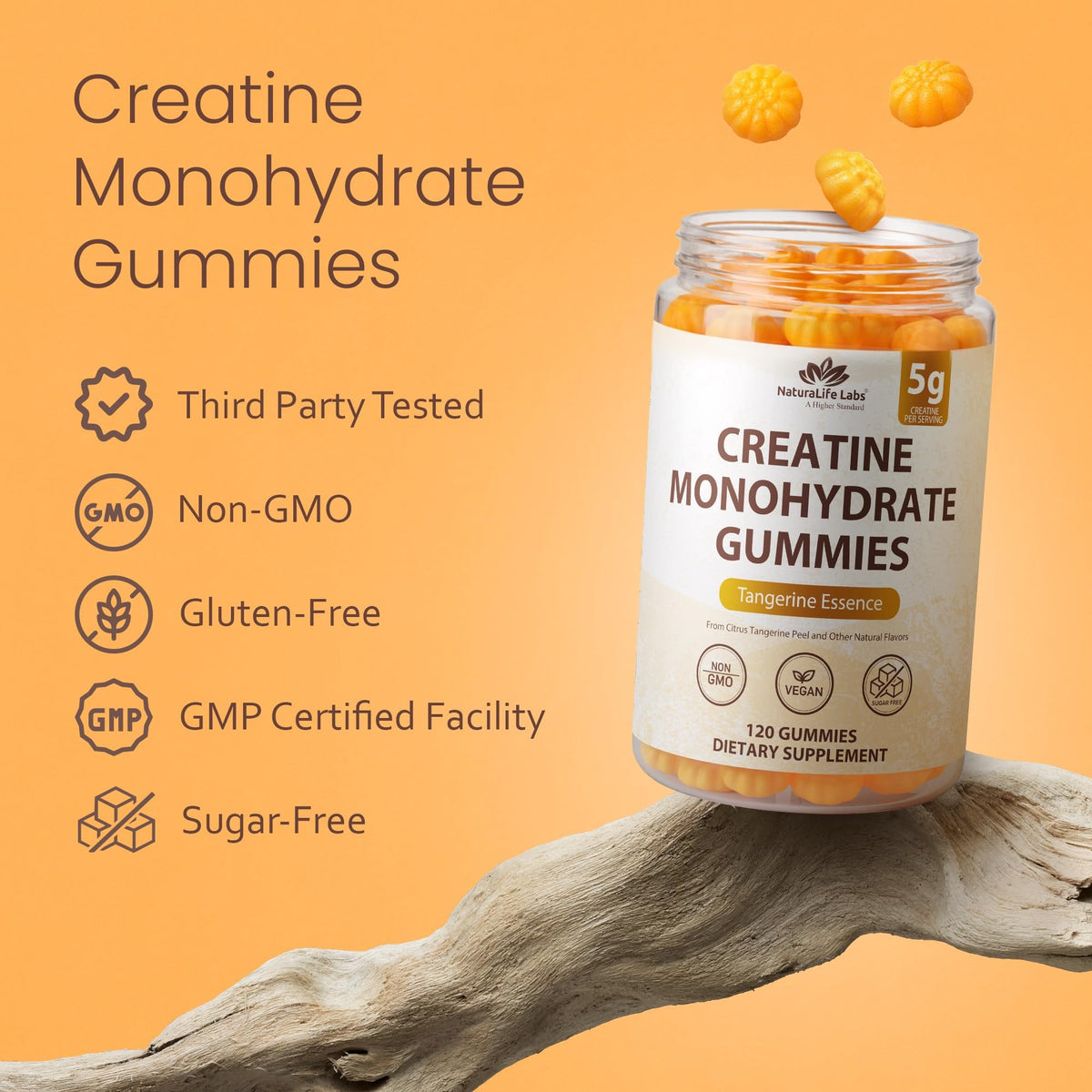 Composition nutritionnelle des gummies de créatine monohydrate NaturaLife Labs
