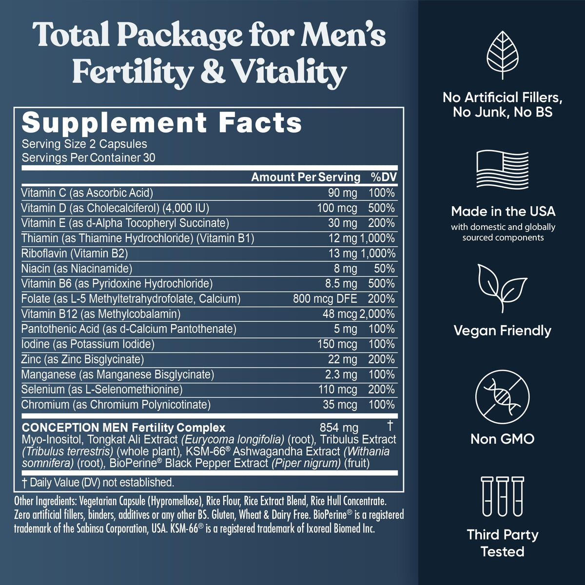 Composition nutritionnelle du complément Eu Natural