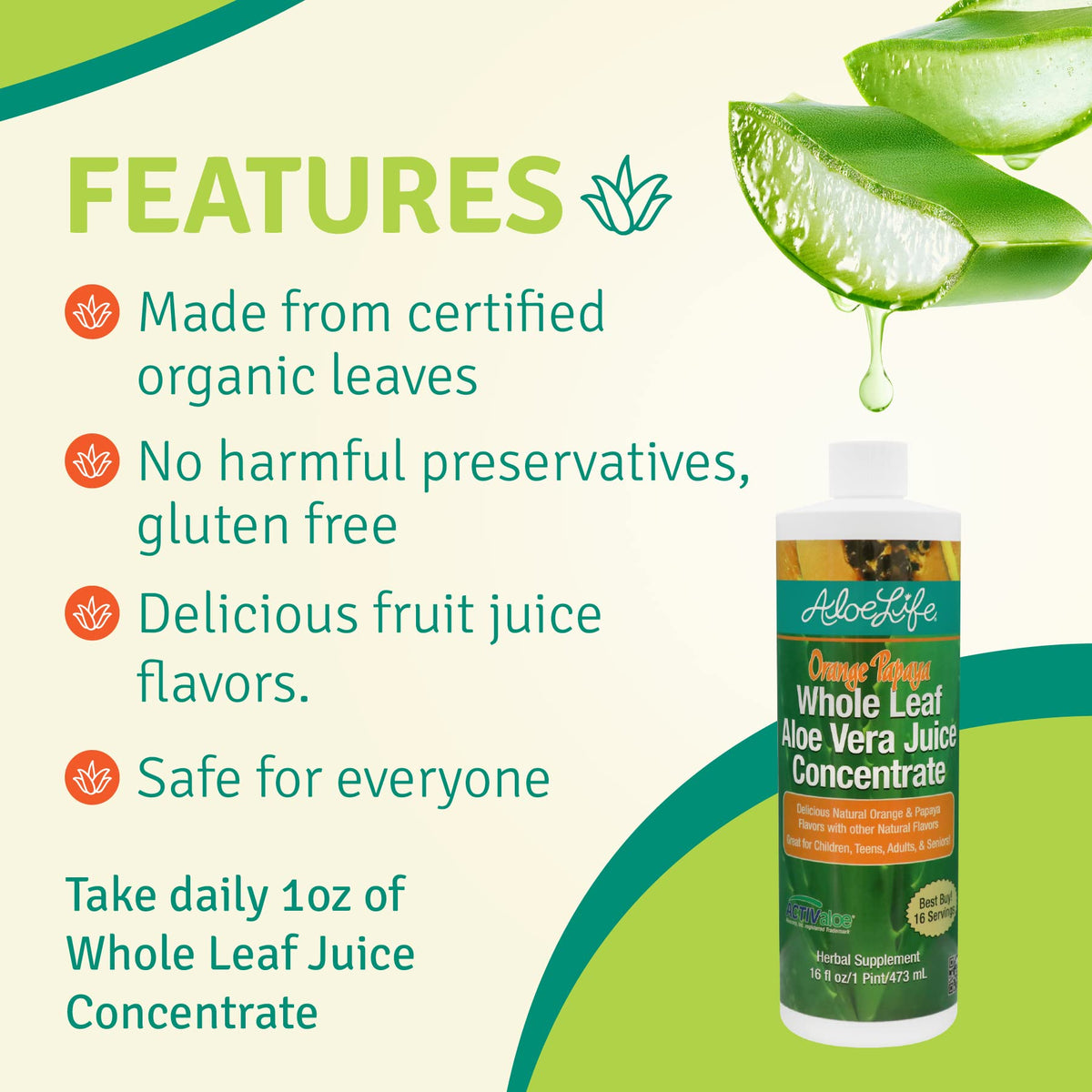 Composition nutritionnelle du jus d'Aloe Vera Aloe Life